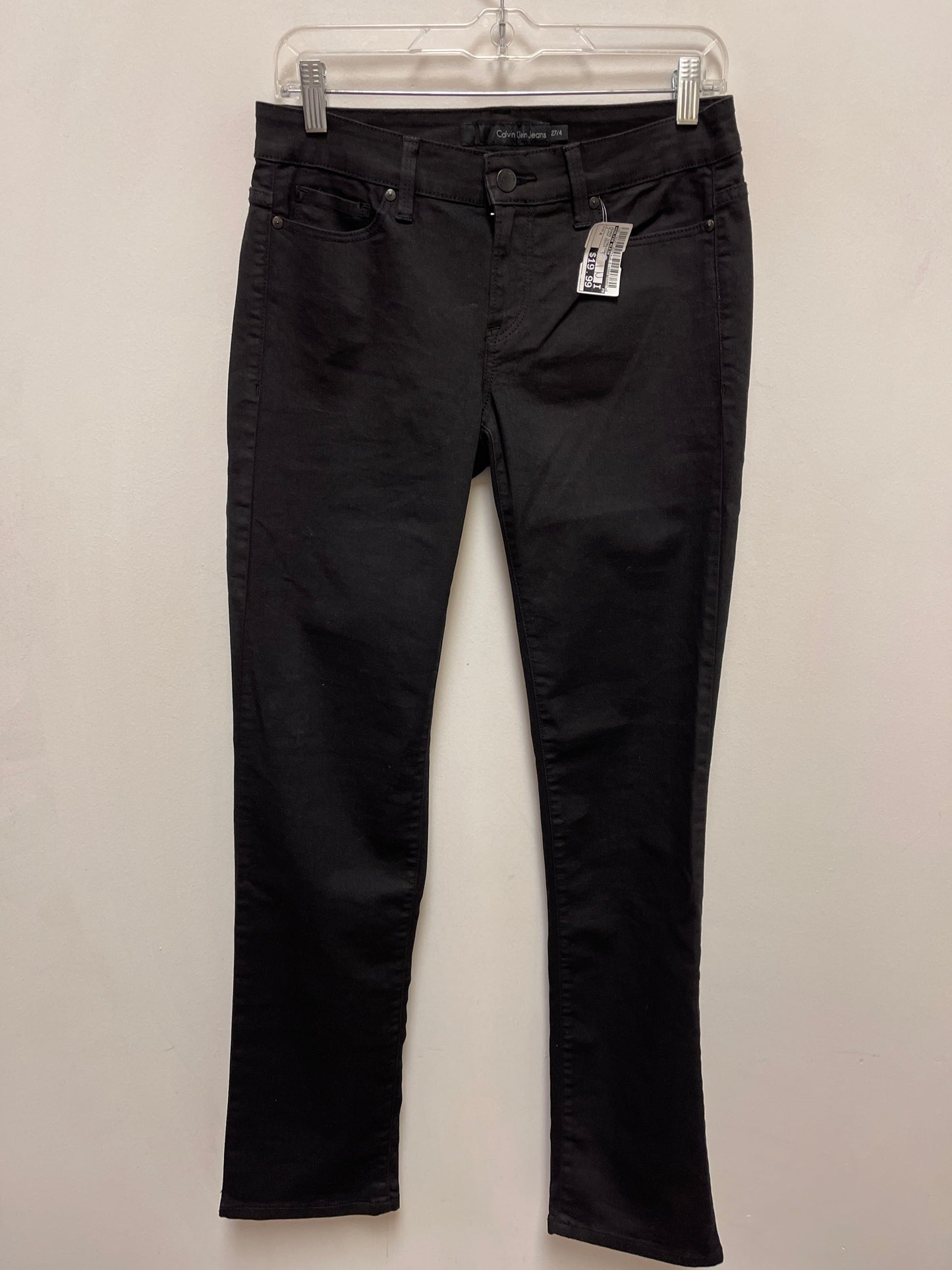 Jeans Straight By Calvin Klein In Black Denim, Size: 4