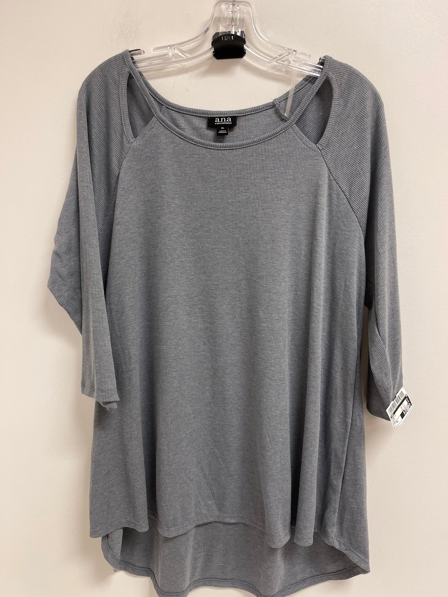 Top Long Sleeve By Ana In Grey, Size: Xl