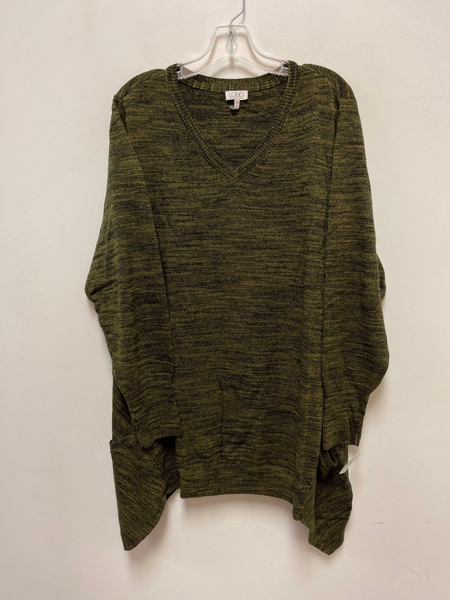 Top Long Sleeve By Logo In Green, Size: 3x