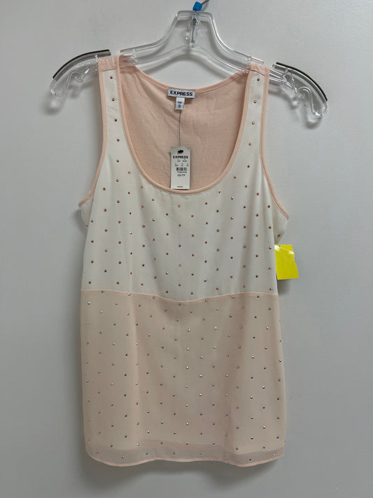 Top Sleeveless By Express In Pink & White, Size: Xs