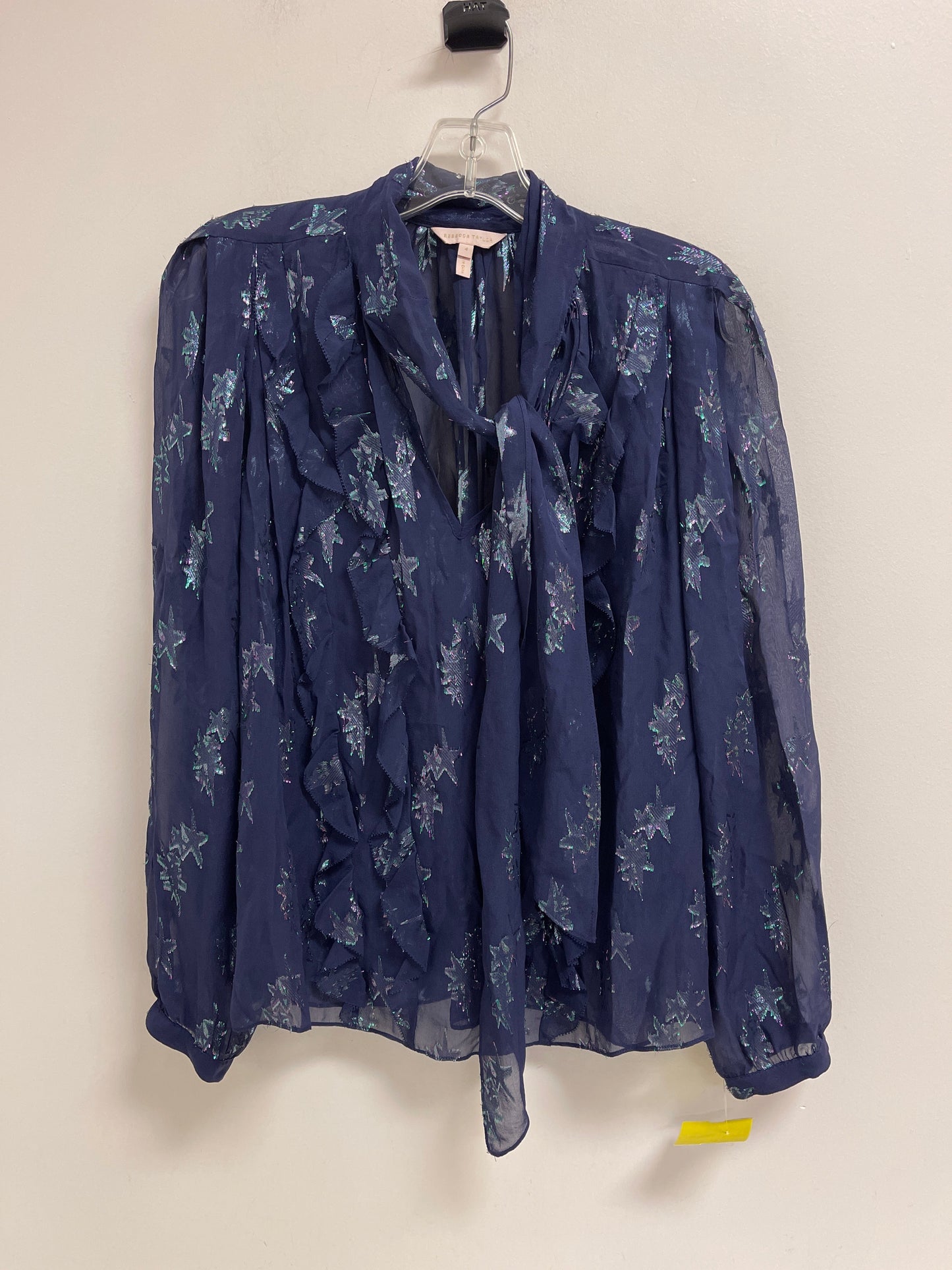 Top Long Sleeve By Rebecca Taylor In Navy, Size: S