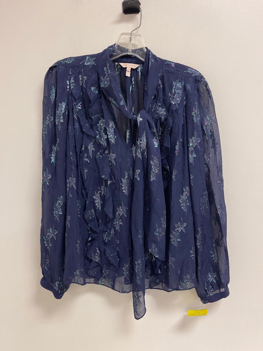 Top Long Sleeve By Rebecca Taylor In Navy, Size: S