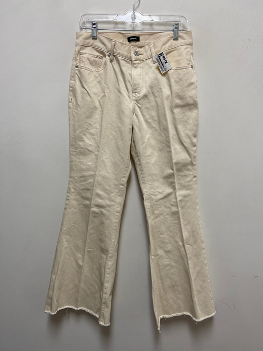 Jeans Flared By Express In Cream Denim, Size: 6