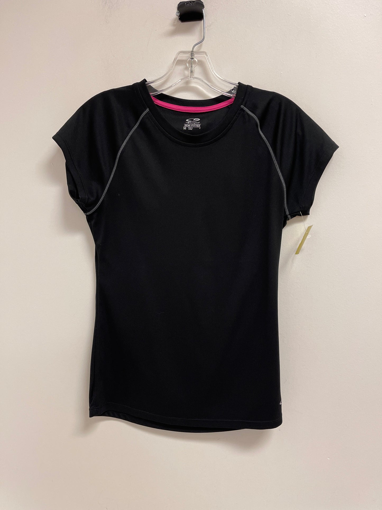 Athletic Top Short Sleeve By Champion In Black, Size: M