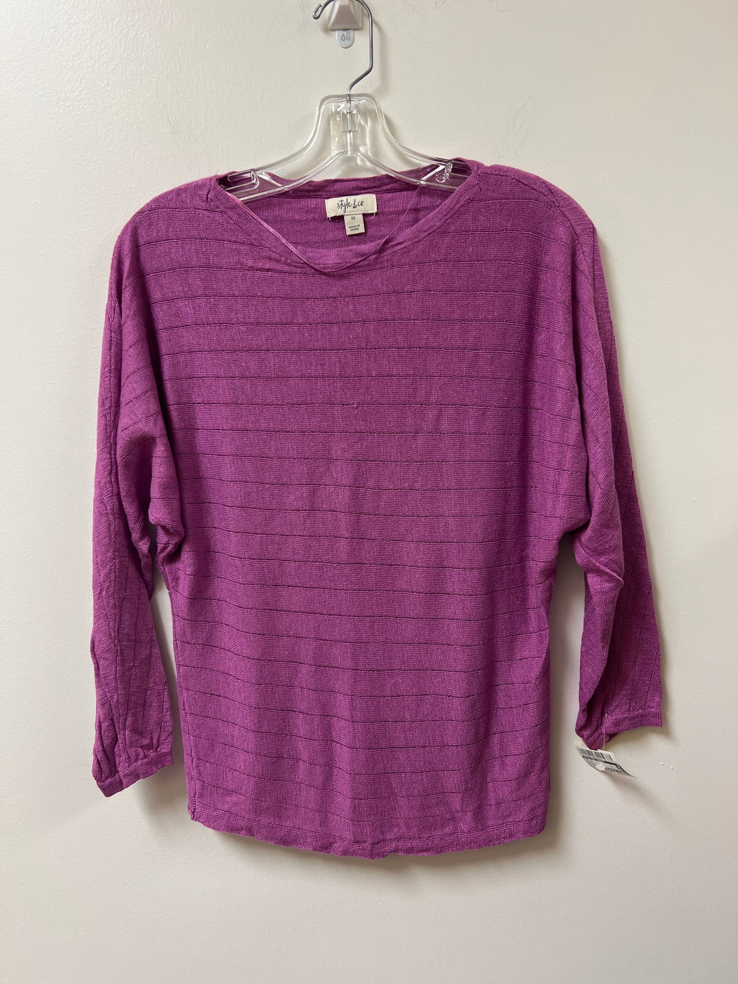 Top Long Sleeve By Style And Company In Purple, Size: Xs