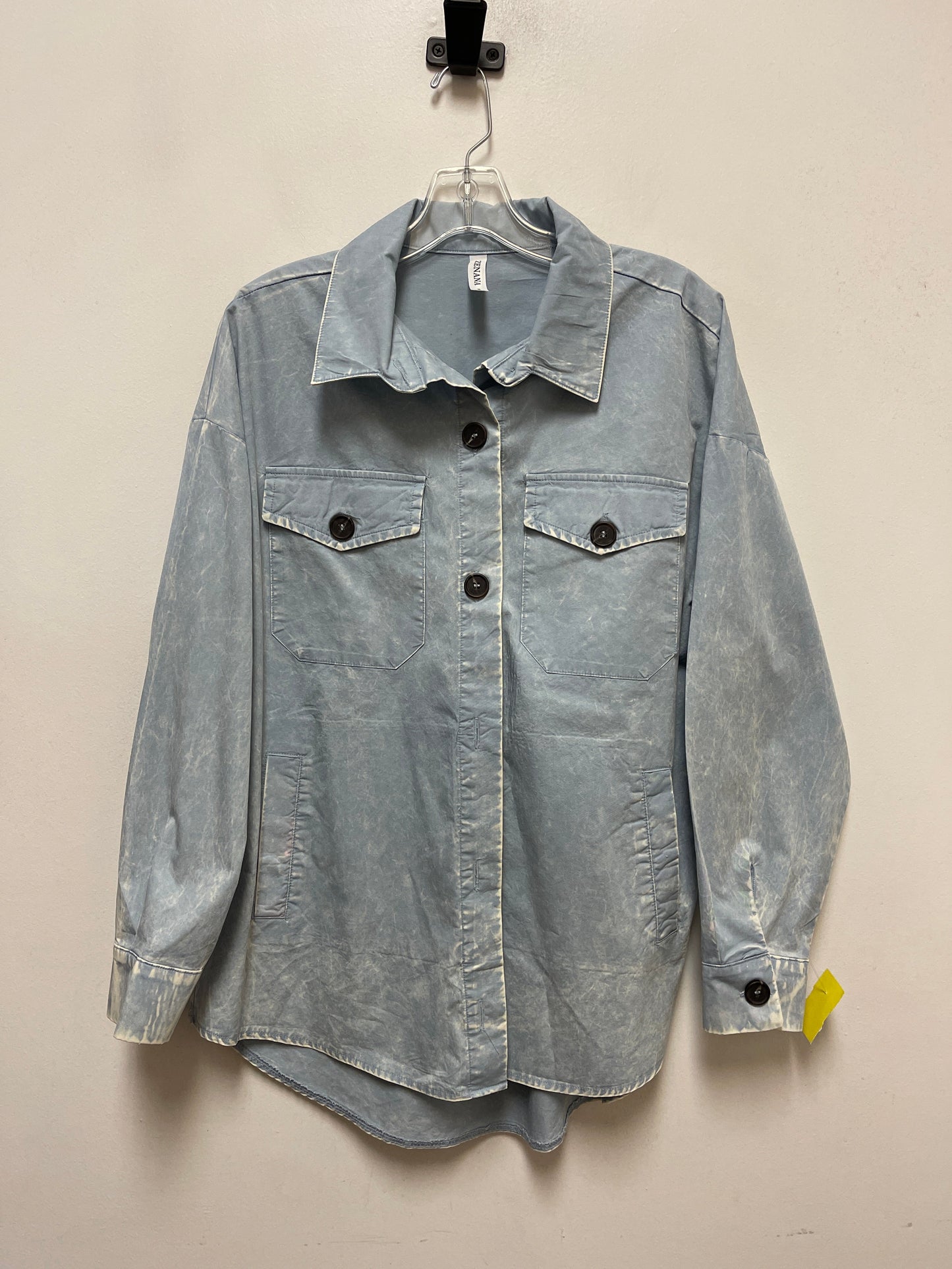 Jacket Shirt By Zenana Outfitters In Blue, Size: S