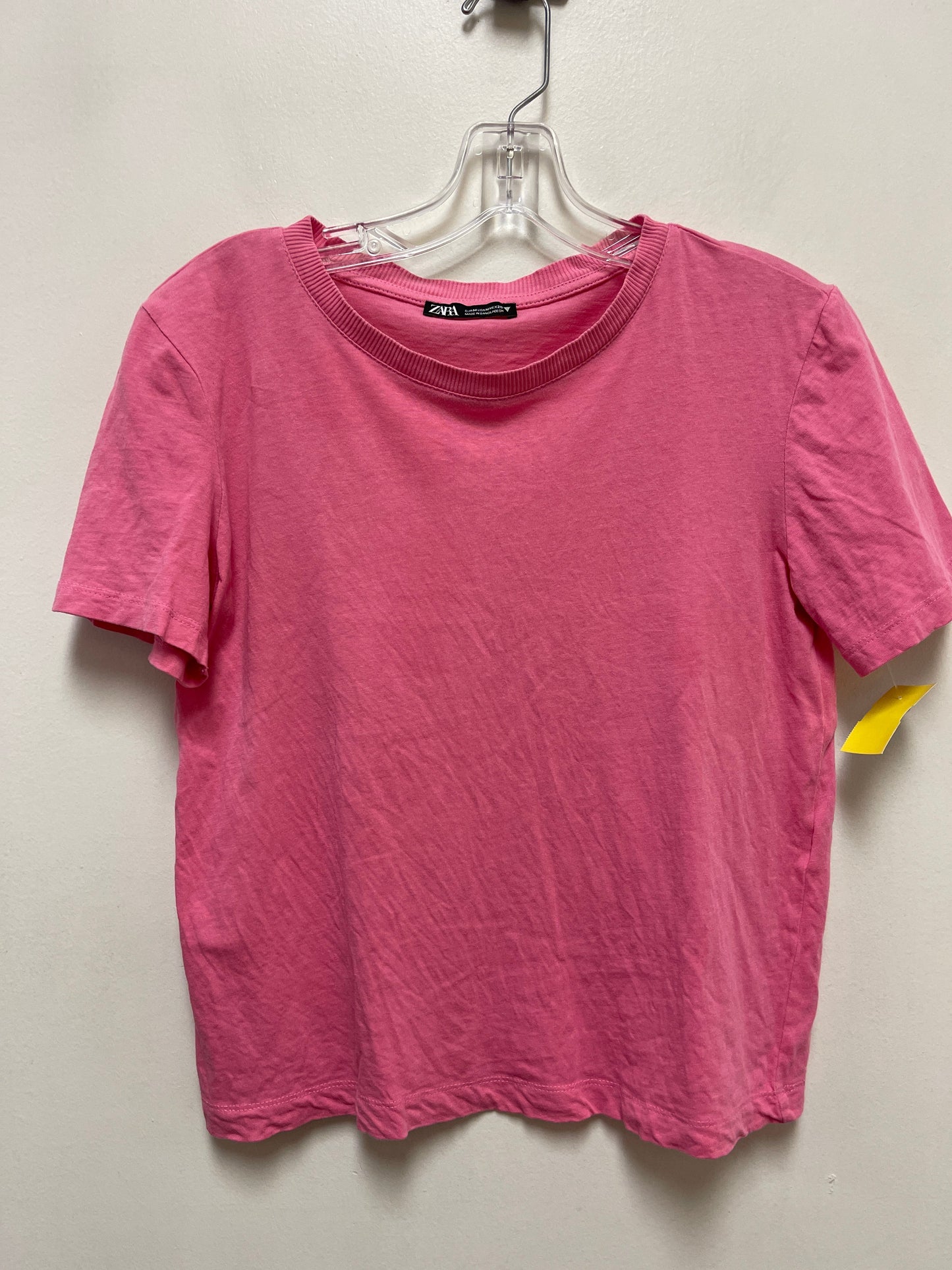 Top Short Sleeve Basic By Zara In Pink, Size: M