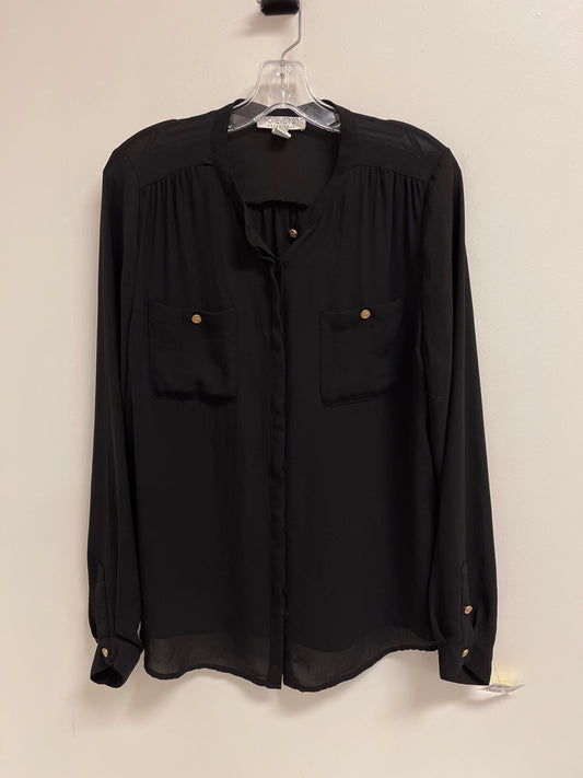 Top Long Sleeve By Forever 21 In Black, Size: L