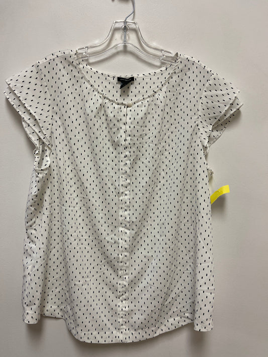 Top Short Sleeve By Ann Taylor In Black & White, Size: Xl