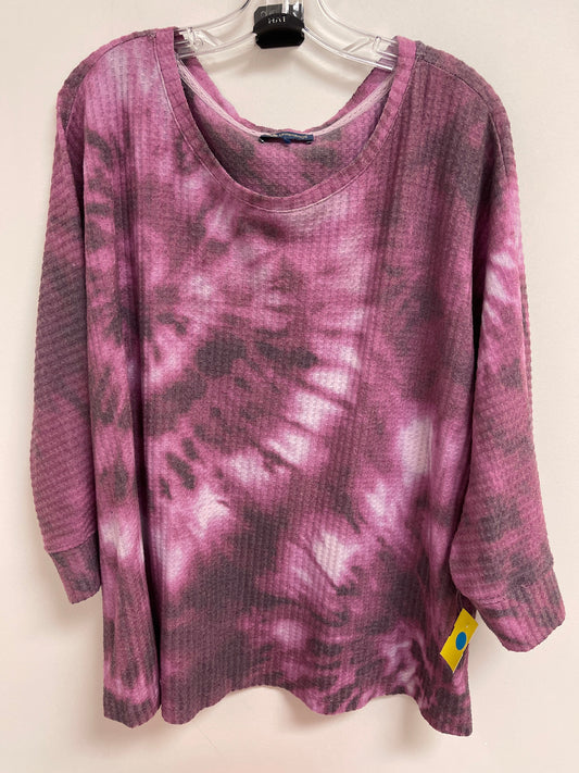 Top Long Sleeve By Democracy In Purple, Size: L