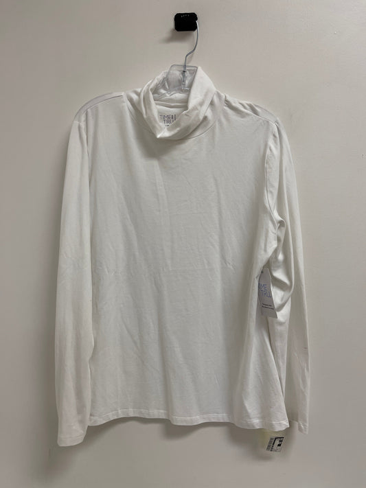 Top Long Sleeve By Time And Tru In White, Size: Xl