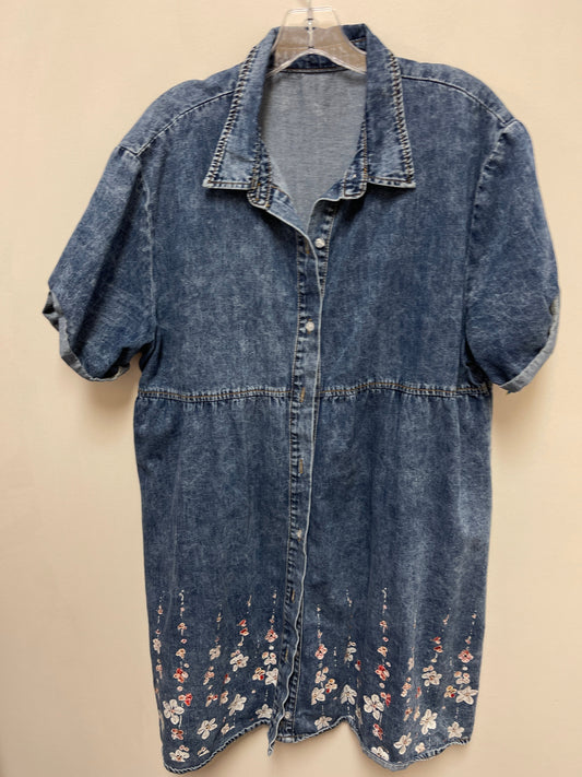 Dress Casual Short By Clothes Mentor In Blue Denim, Size: 2x