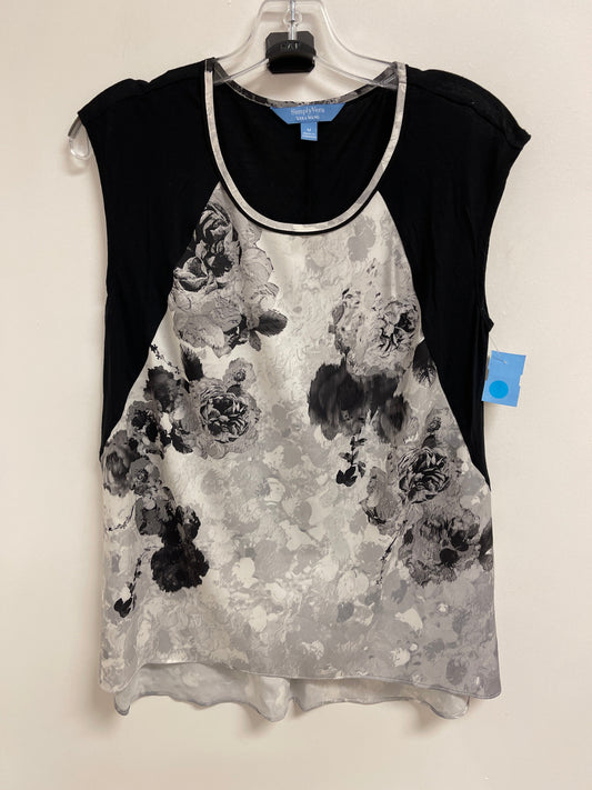 Top Short Sleeve By Simply Vera In Black & Grey, Size: M