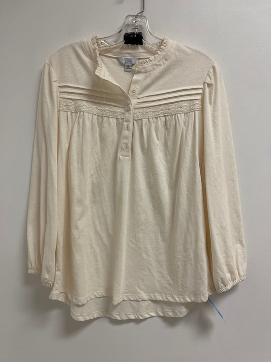 Top Long Sleeve By Croft And Barrow In Cream, Size: M