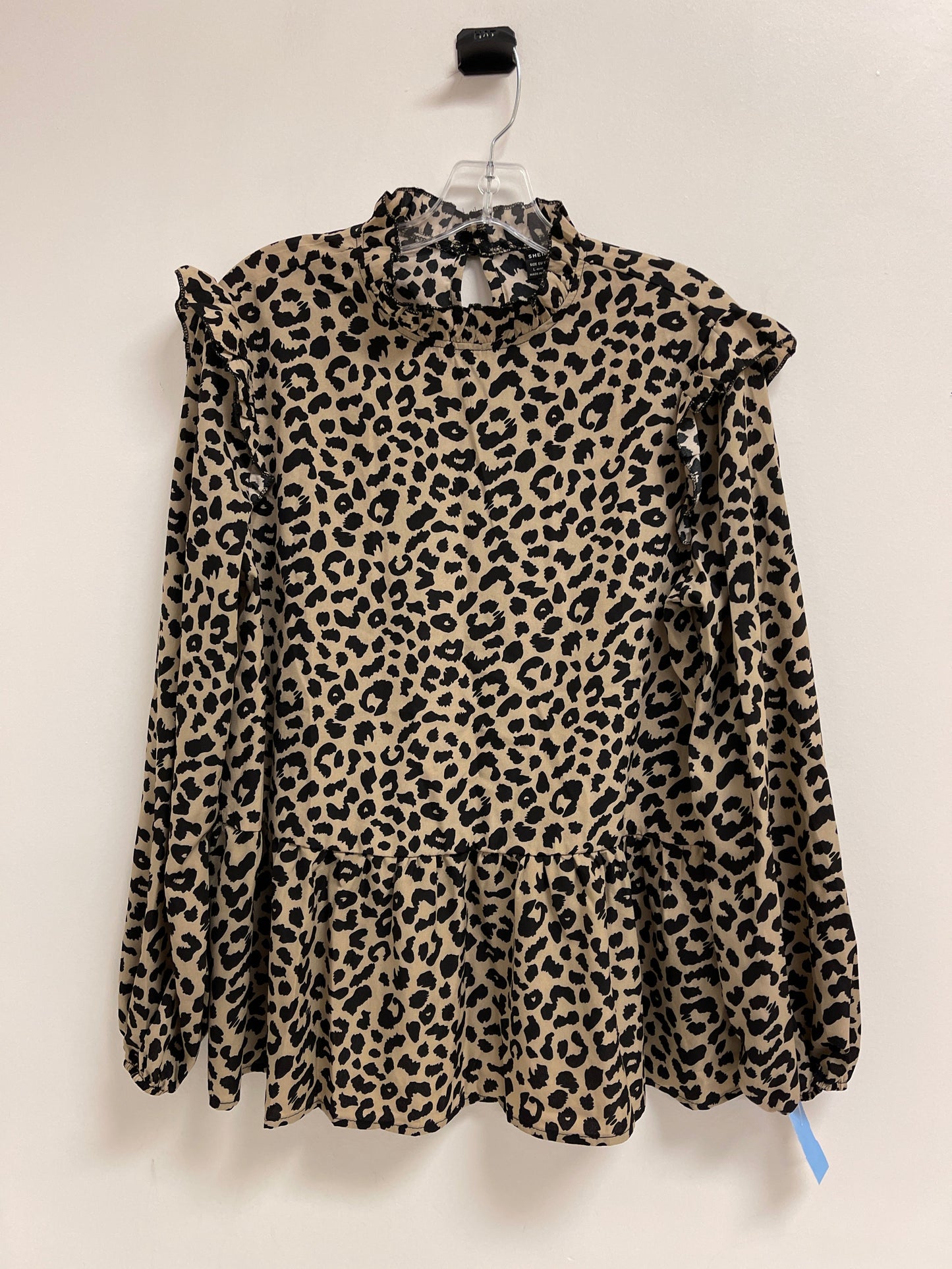 Top Long Sleeve By Shein In Animal Print, Size: L