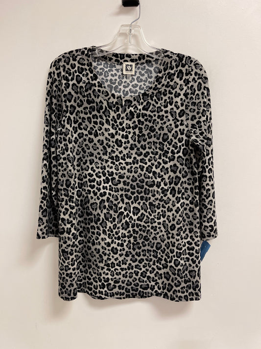 Top Long Sleeve By Anne Klein In Animal Print, Size: S