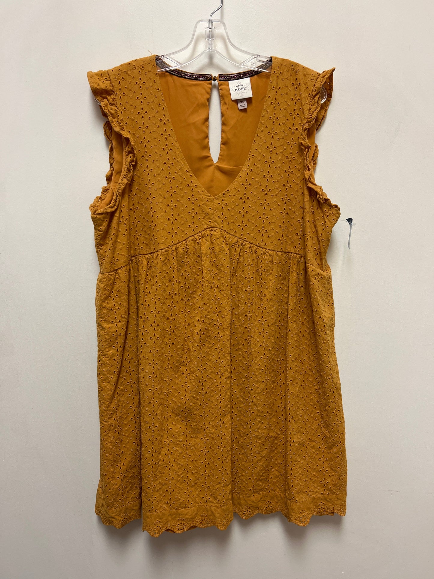 Dress Casual Short By Knox Rose In Yellow, Size: Xl