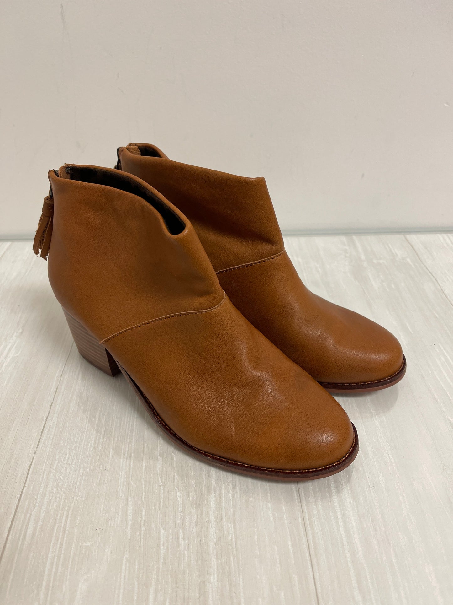 Boots Ankle Heels By Toms In Brown, Size: 7.5