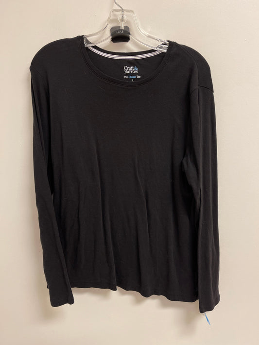 Top Long Sleeve Basic By Croft And Barrow In Black, Size: L