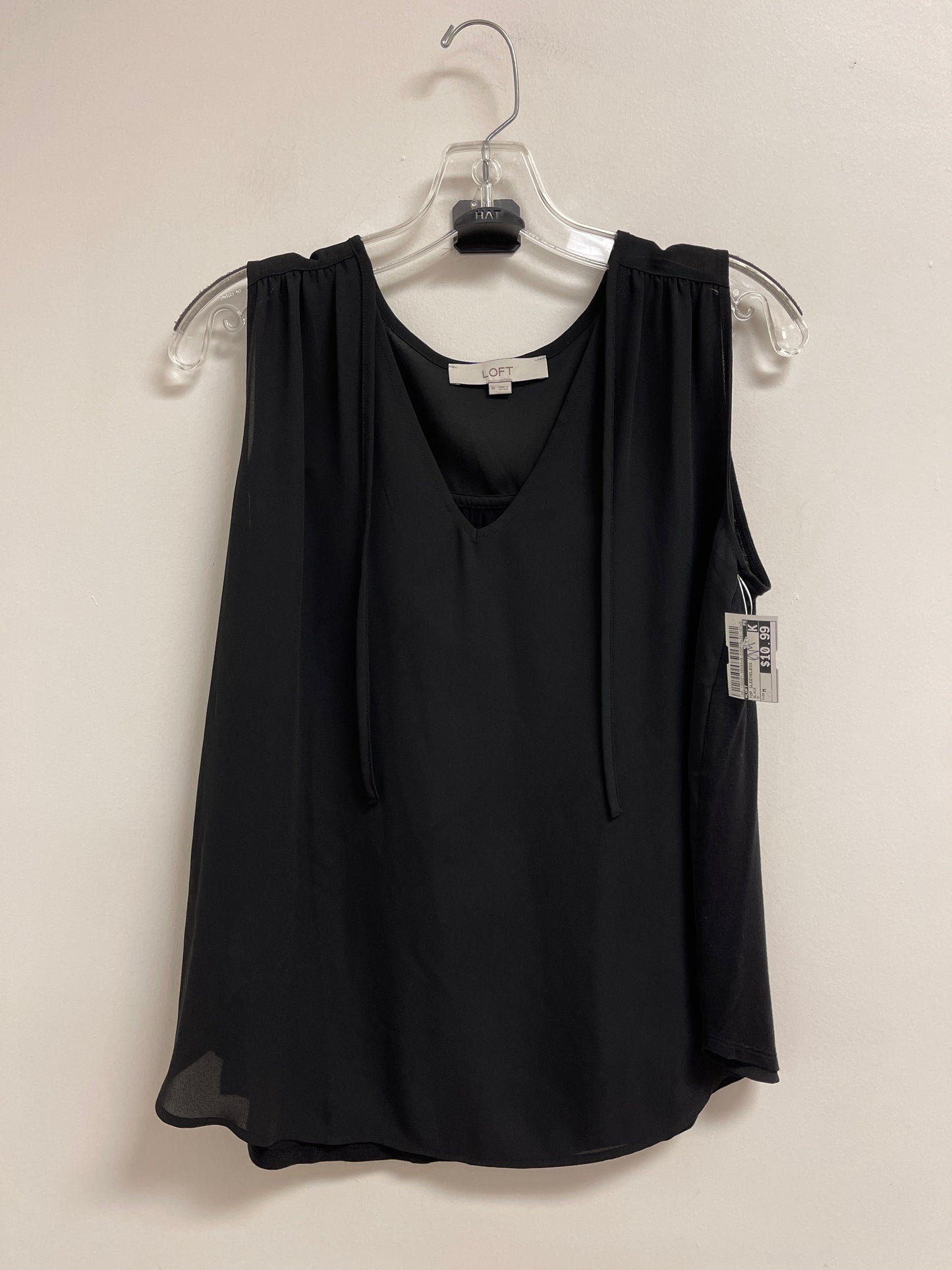 Top Sleeveless By Loft In Black, Size: M