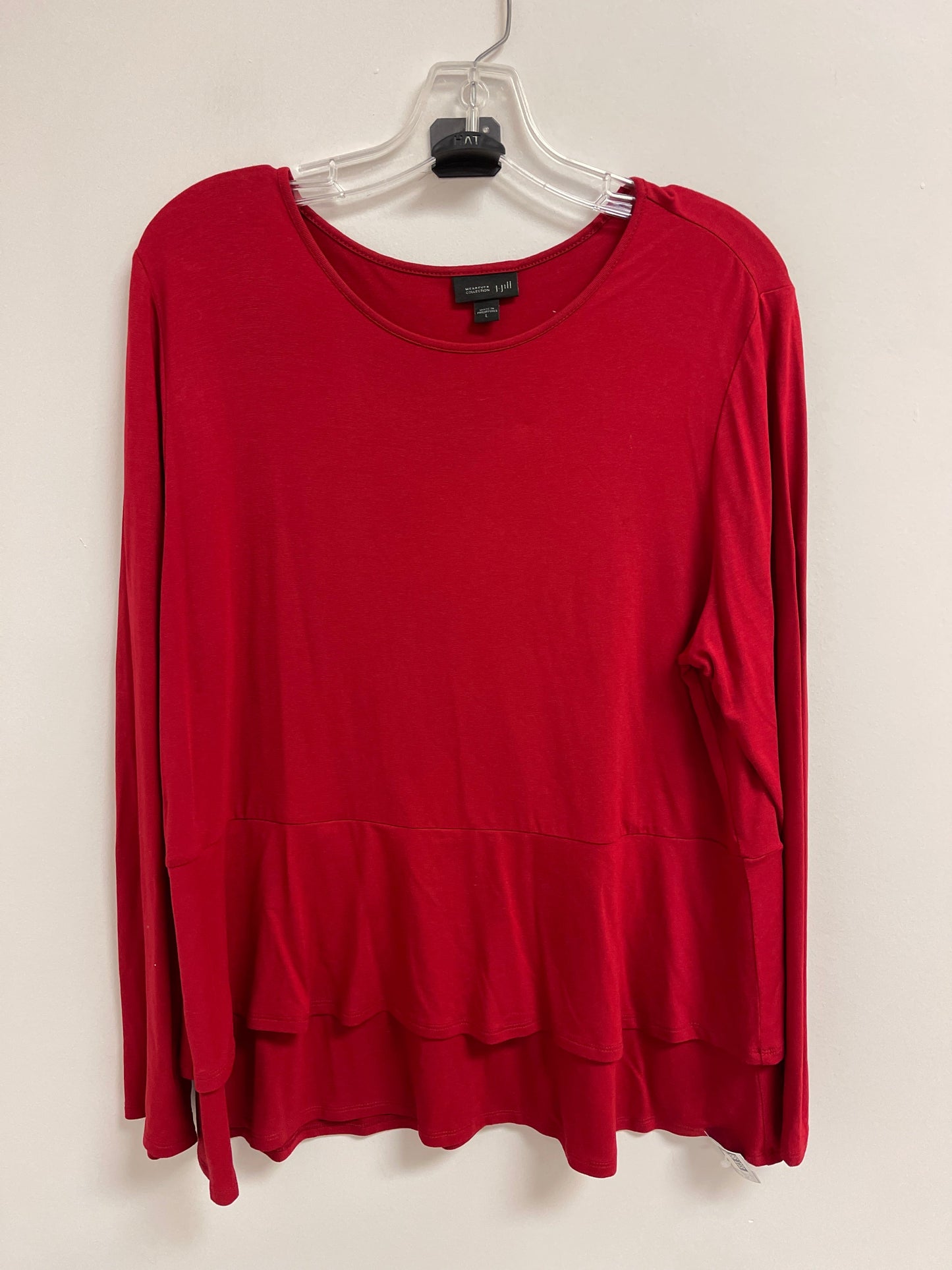 Top Long Sleeve By J. Jill In Red, Size: L