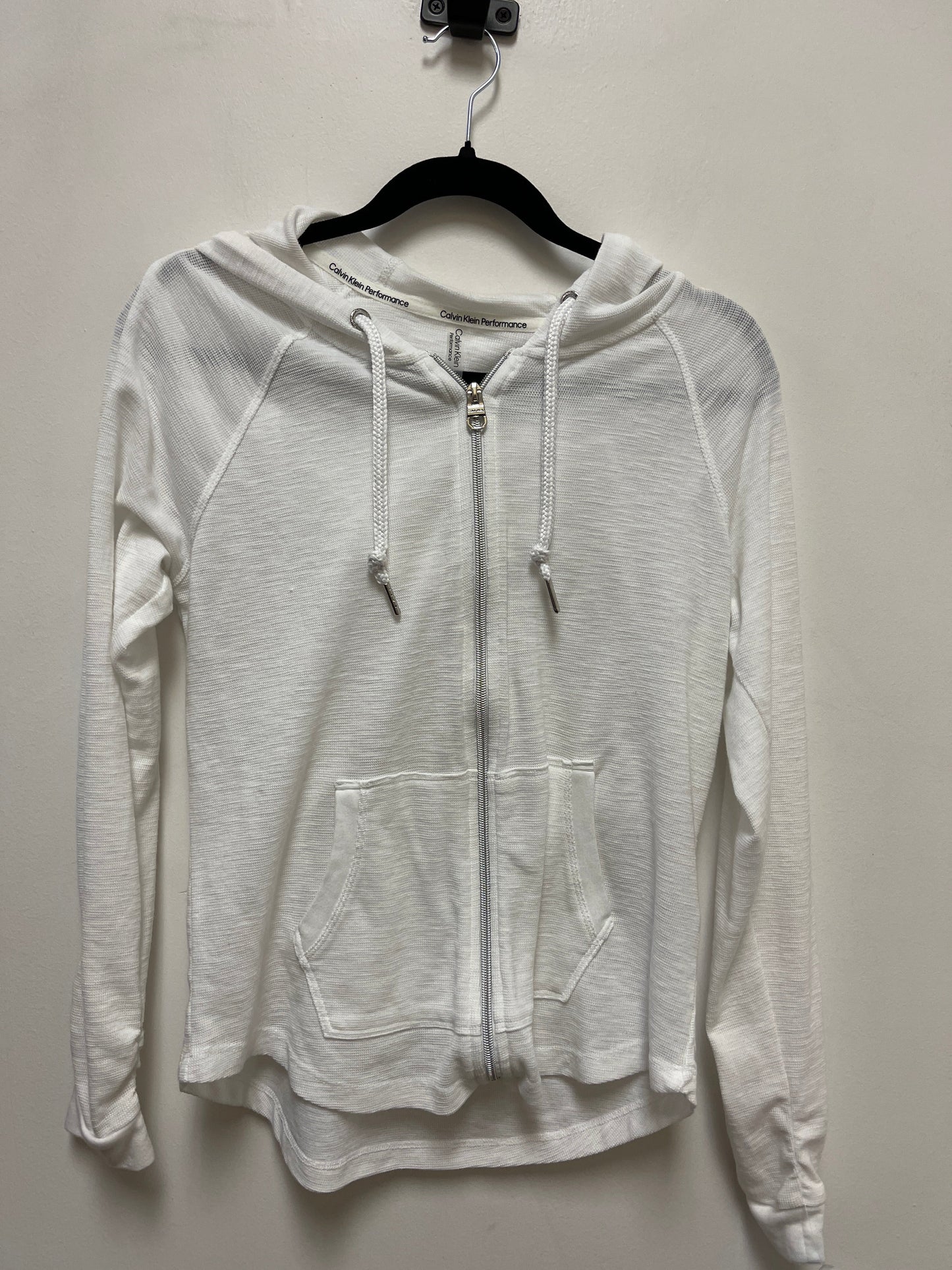 Sweatshirt Hoodie By Calvin Klein Performance In White, Size: M