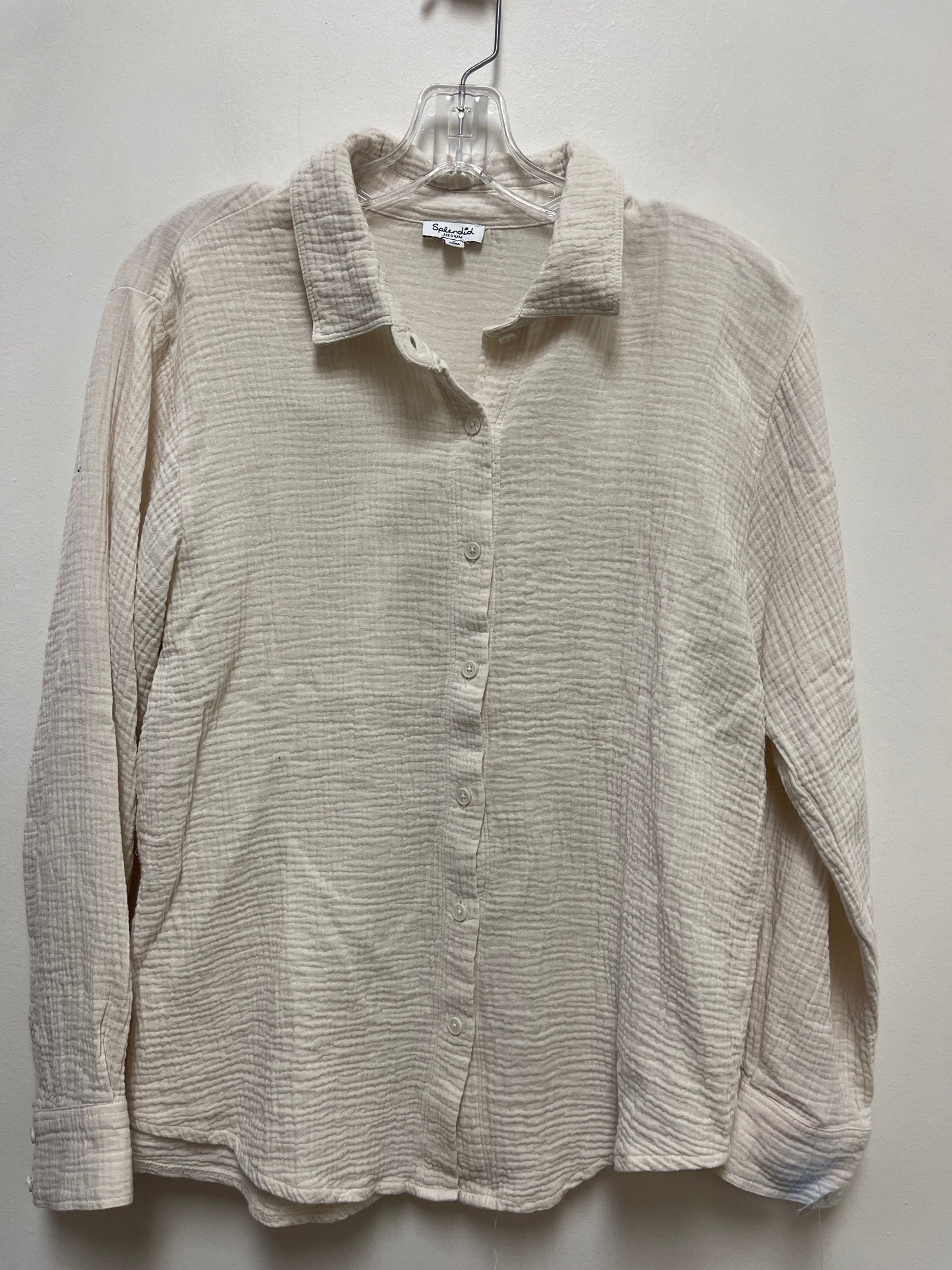 Top Long Sleeve By Splendid In Cream, Size: M