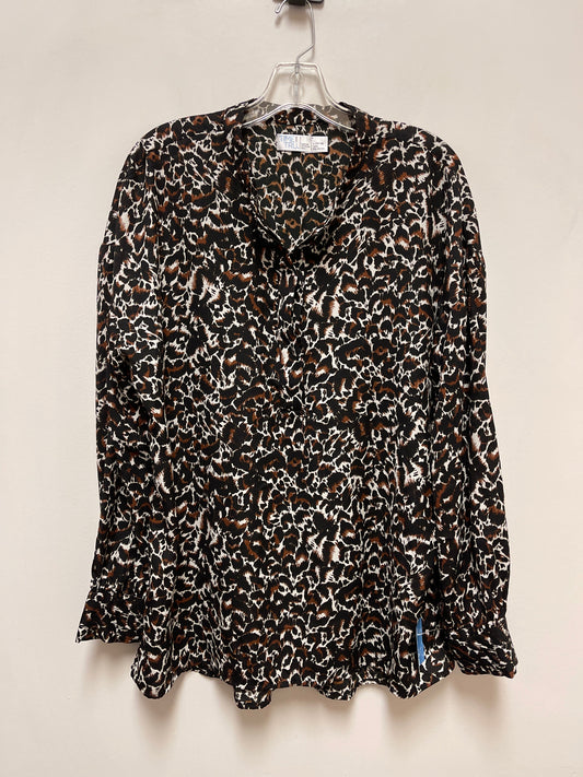 Top Long Sleeve By Time And Tru In Animal Print, Size: L