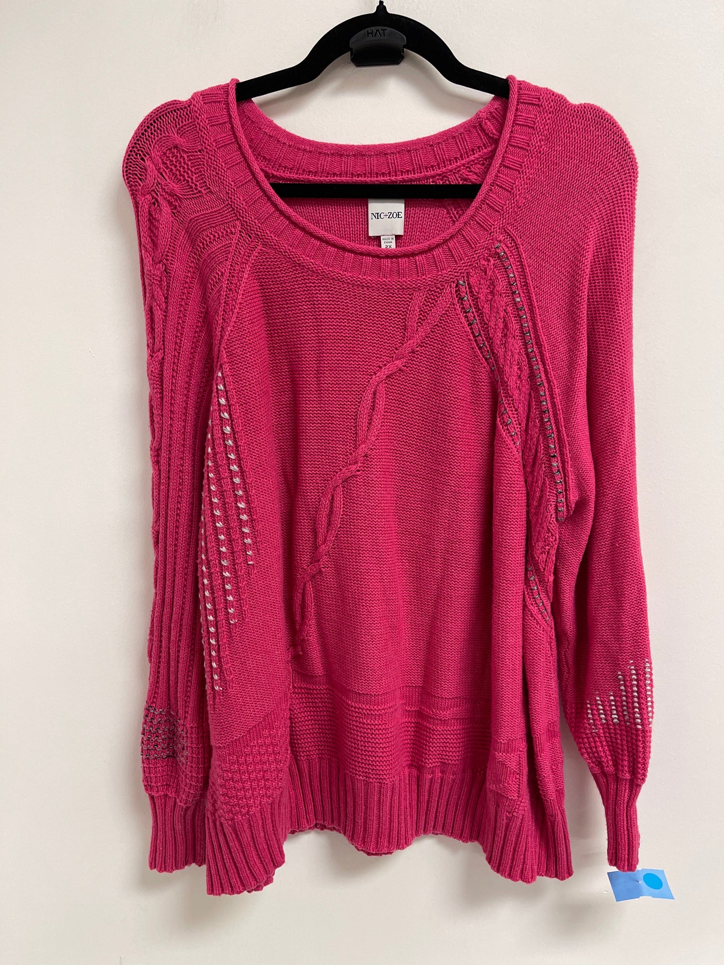 Sweater By Nic + Zoe In Pink, Size: 2x