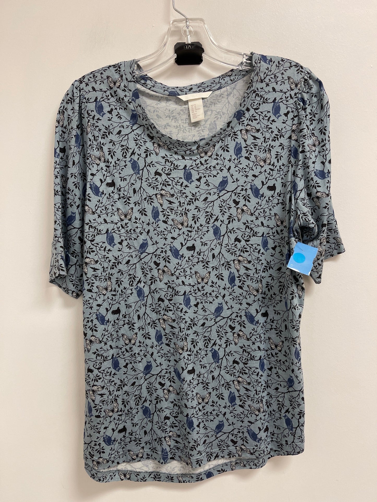 Top Short Sleeve By H&m In Blue, Size: M