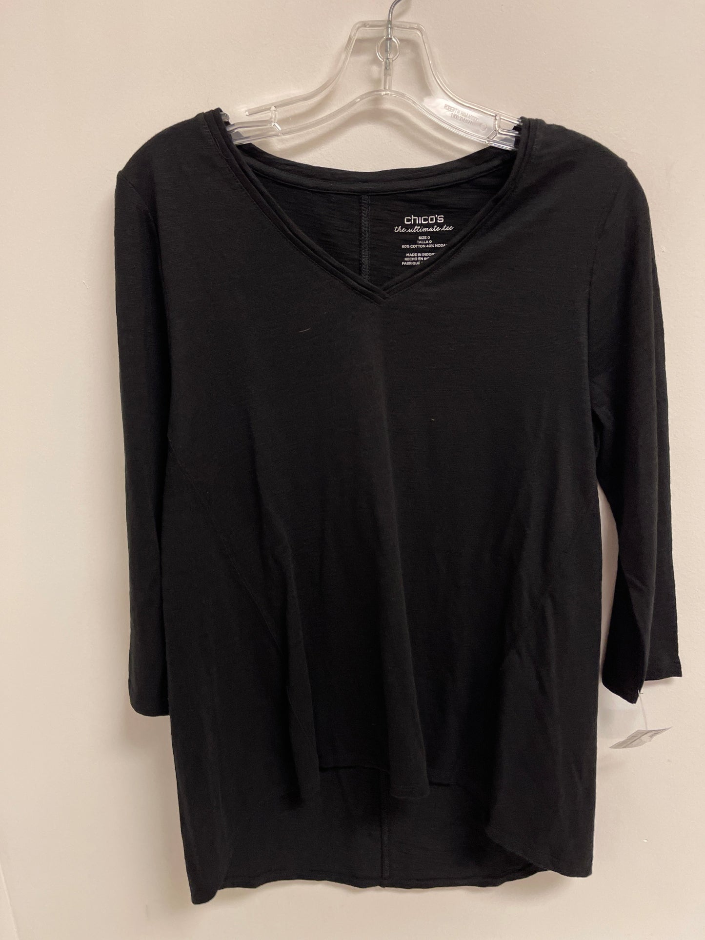 Top Long Sleeve By Chicos In Black, Size: S