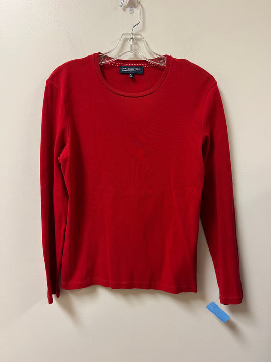 Top Long Sleeve Basic By Jones New York In Red, Size: Lp