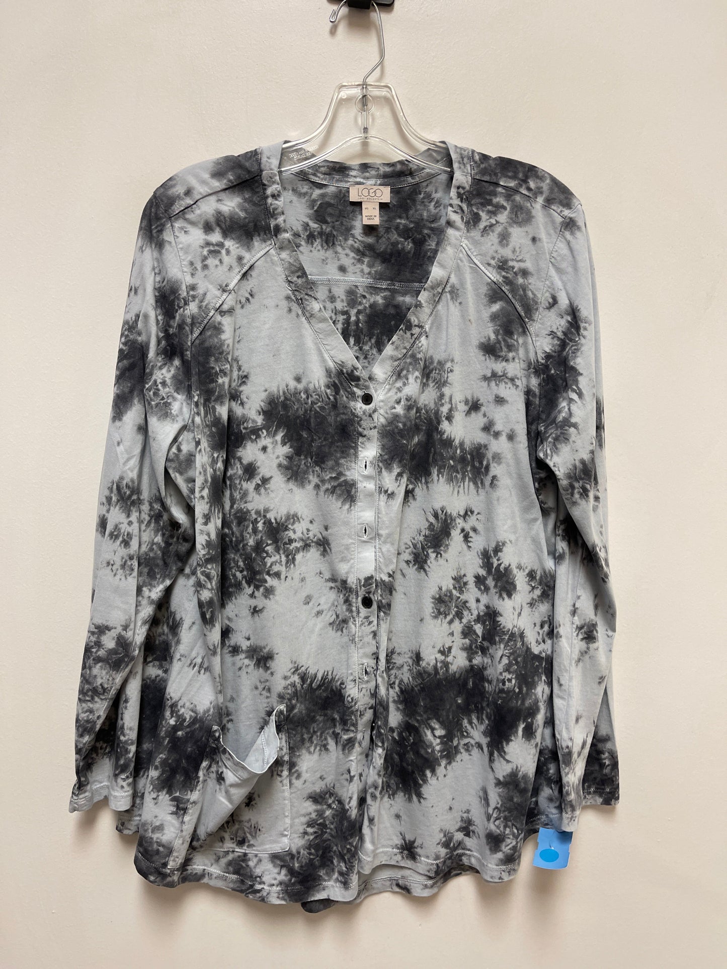 Top Long Sleeve By Logo In Tie Dye Print, Size: Xl