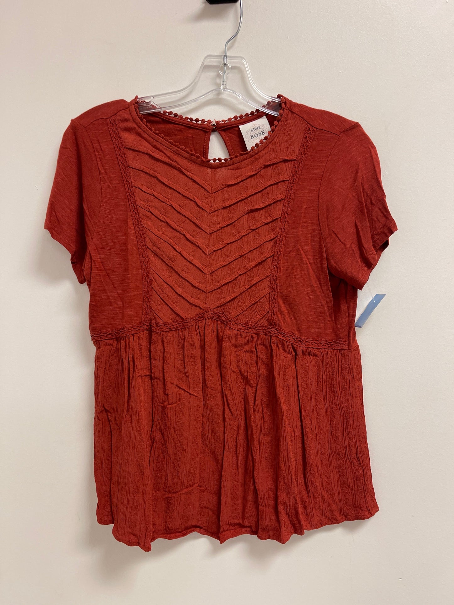 Top Short Sleeve By Knox Rose In Orange, Size: S