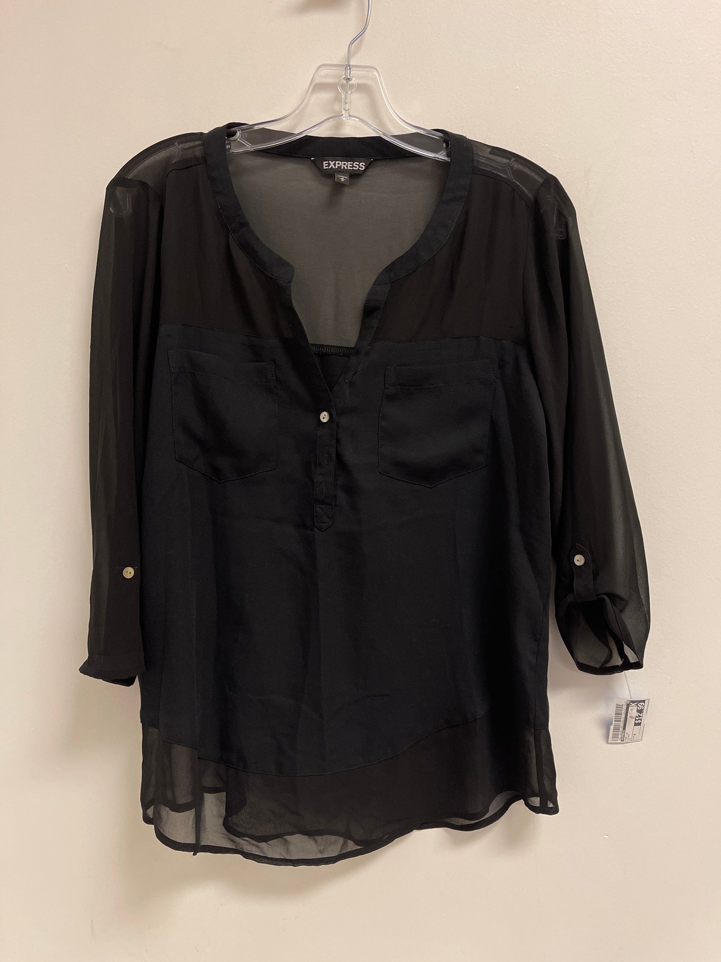 Top Long Sleeve By Express In Black, Size: M