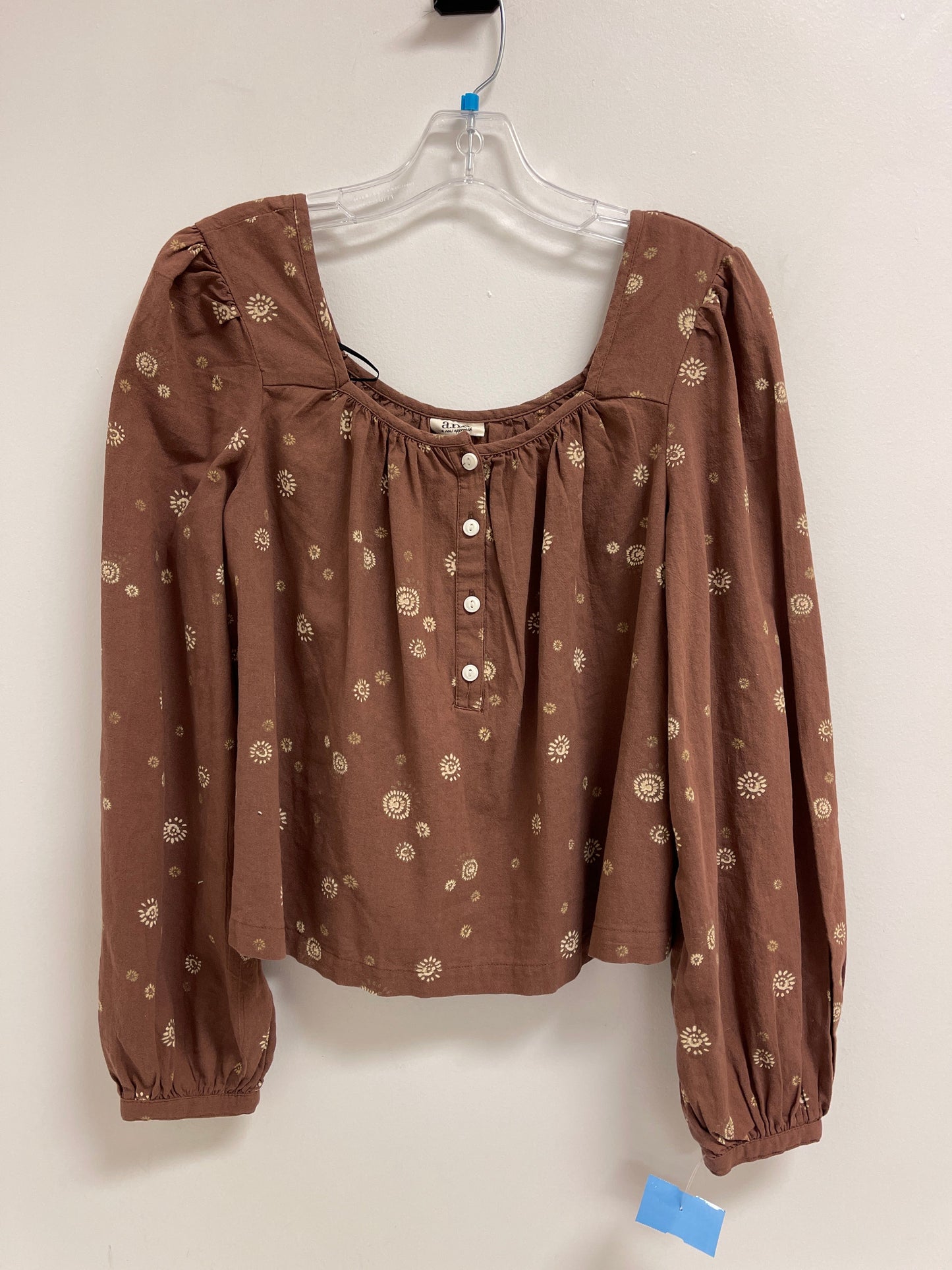 Top Long Sleeve By Ana In Brown, Size: Xs