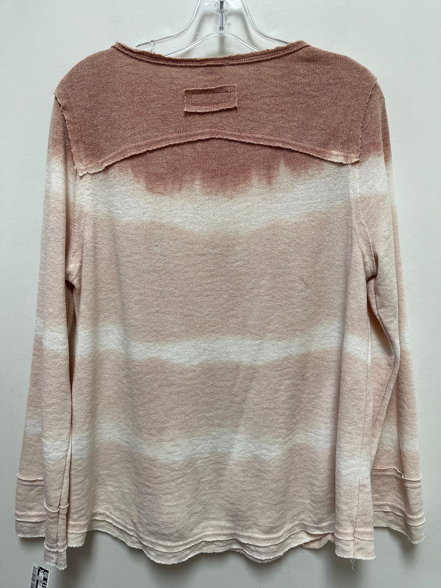 Top Long Sleeve By Pol In Pink & White, Size: M