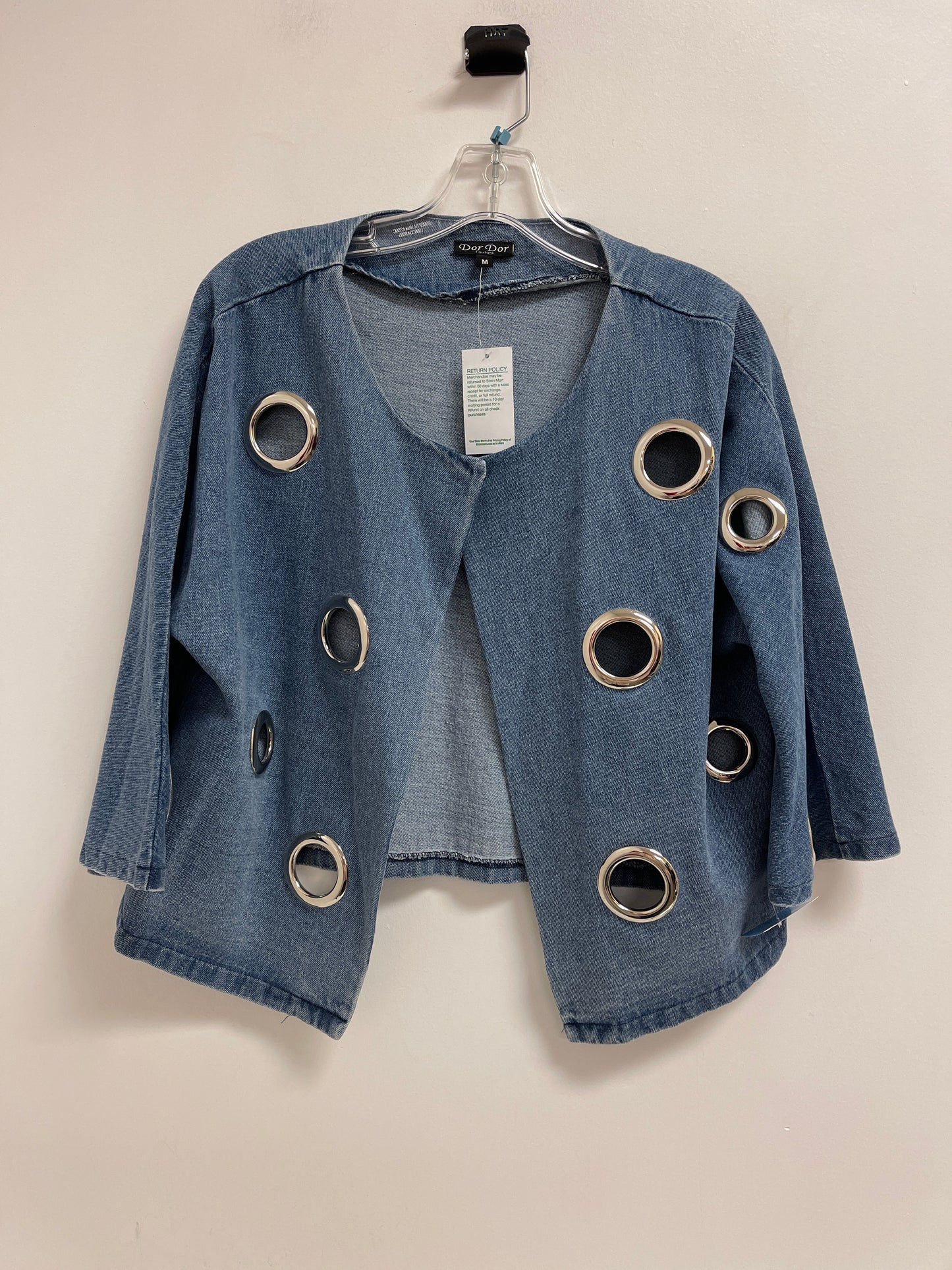 Cardigan By Clothes Mentor In Blue Denim, Size: M