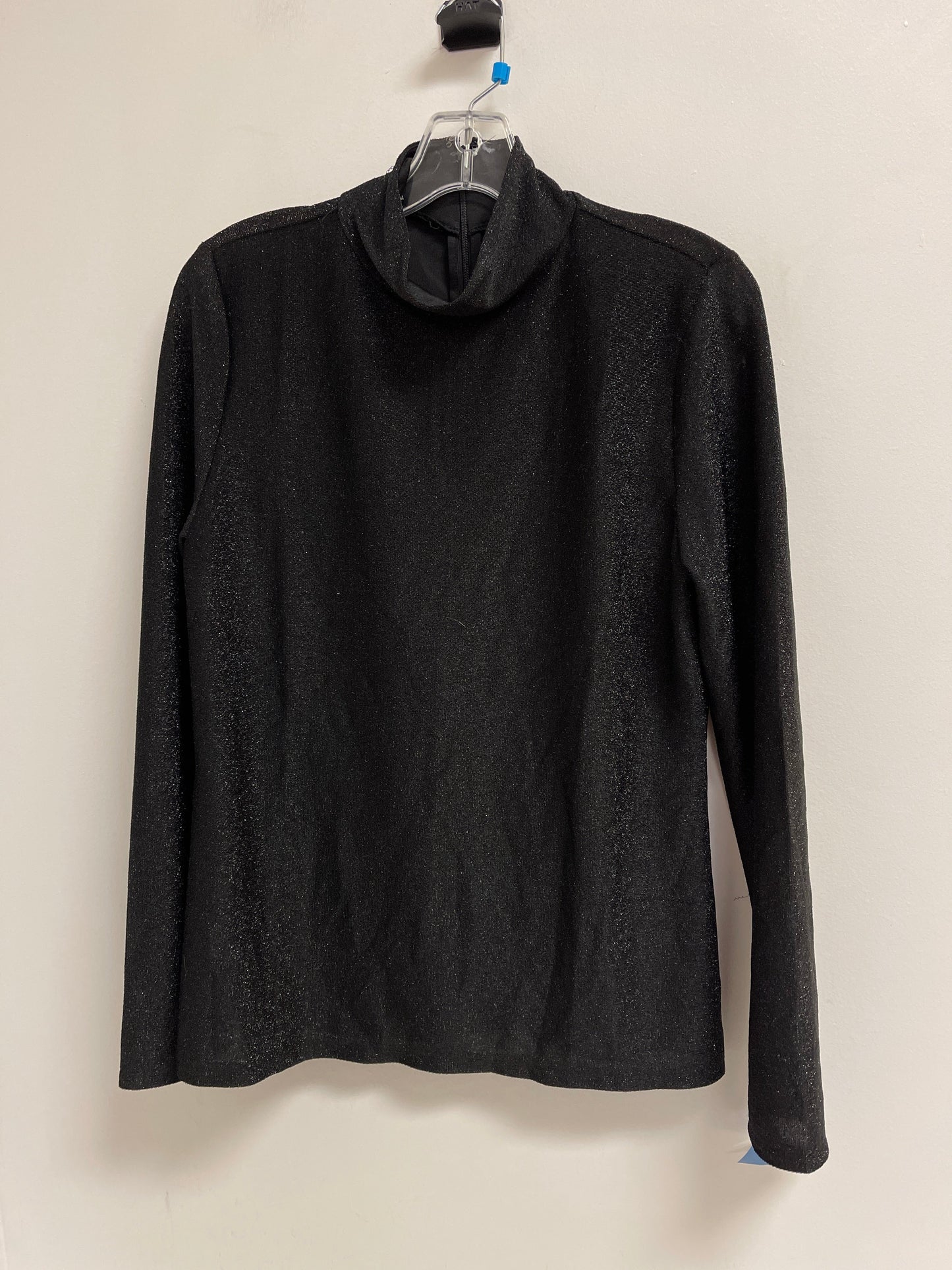 Top Long Sleeve By Ann Taylor In Black & Silver, Size: L