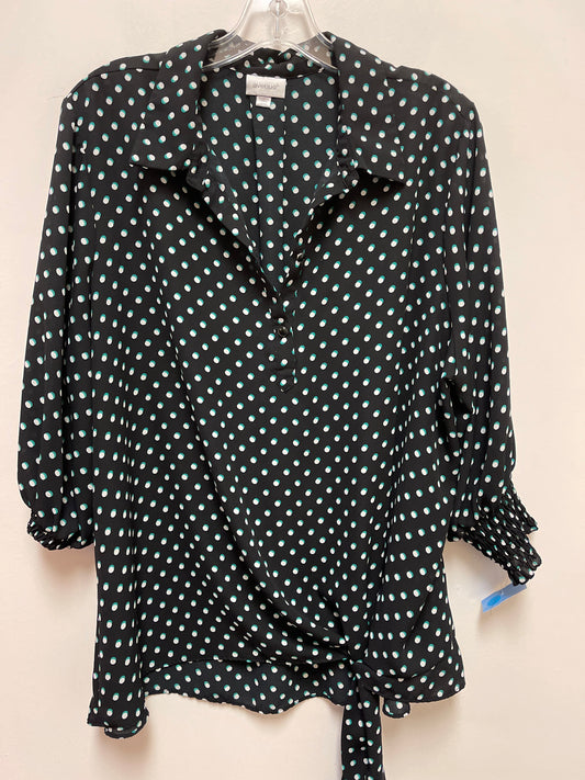 Top Long Sleeve By Avenue In Polkadot Pattern, Size: 2x