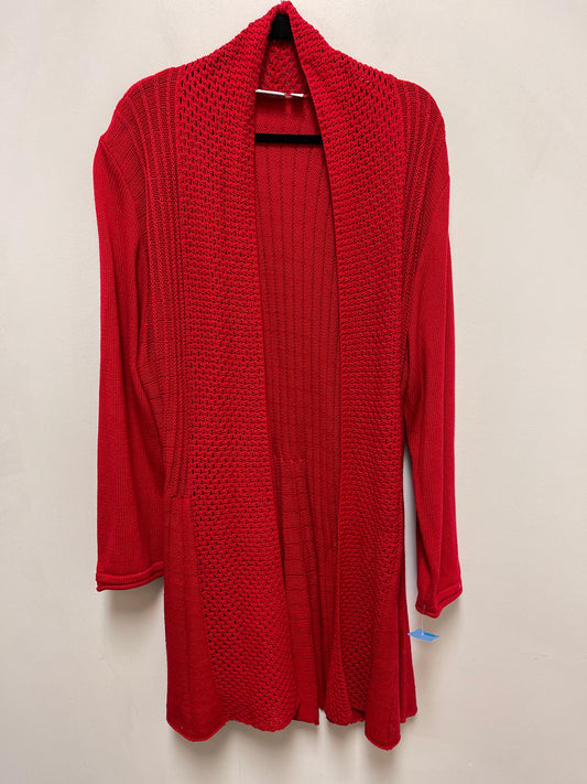 Sweater Cardigan By Kim Rogers In Red, Size: 3x