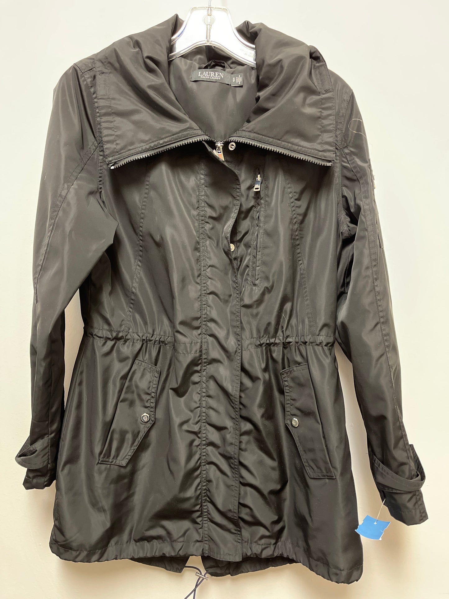 Jacket Windbreaker By Lauren By Ralph Lauren In Black, Size: S