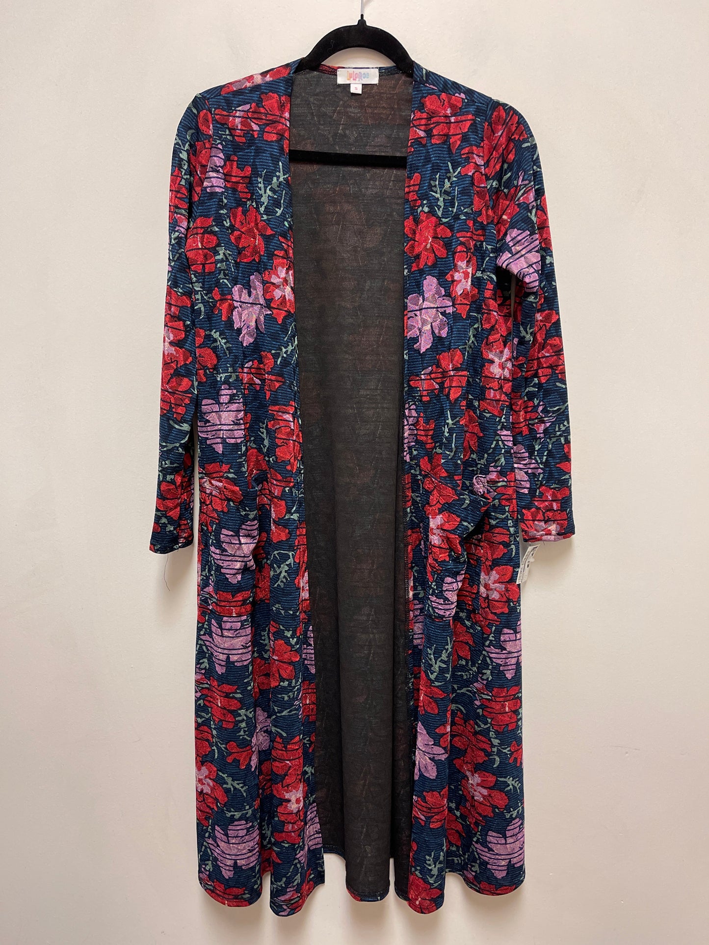 Sweater Cardigan By Lularoe In Floral Print, Size: S