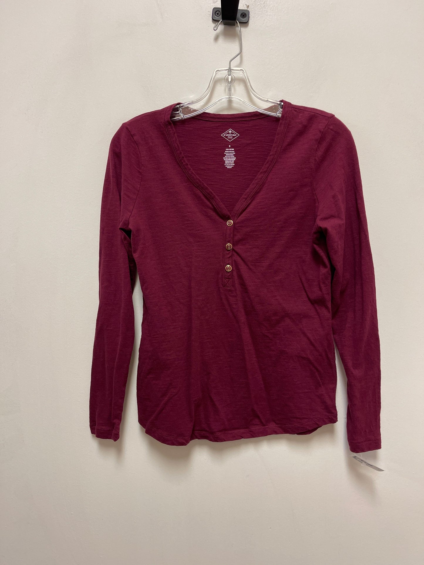 Top Long Sleeve By St Johns Bay In Red, Size: S