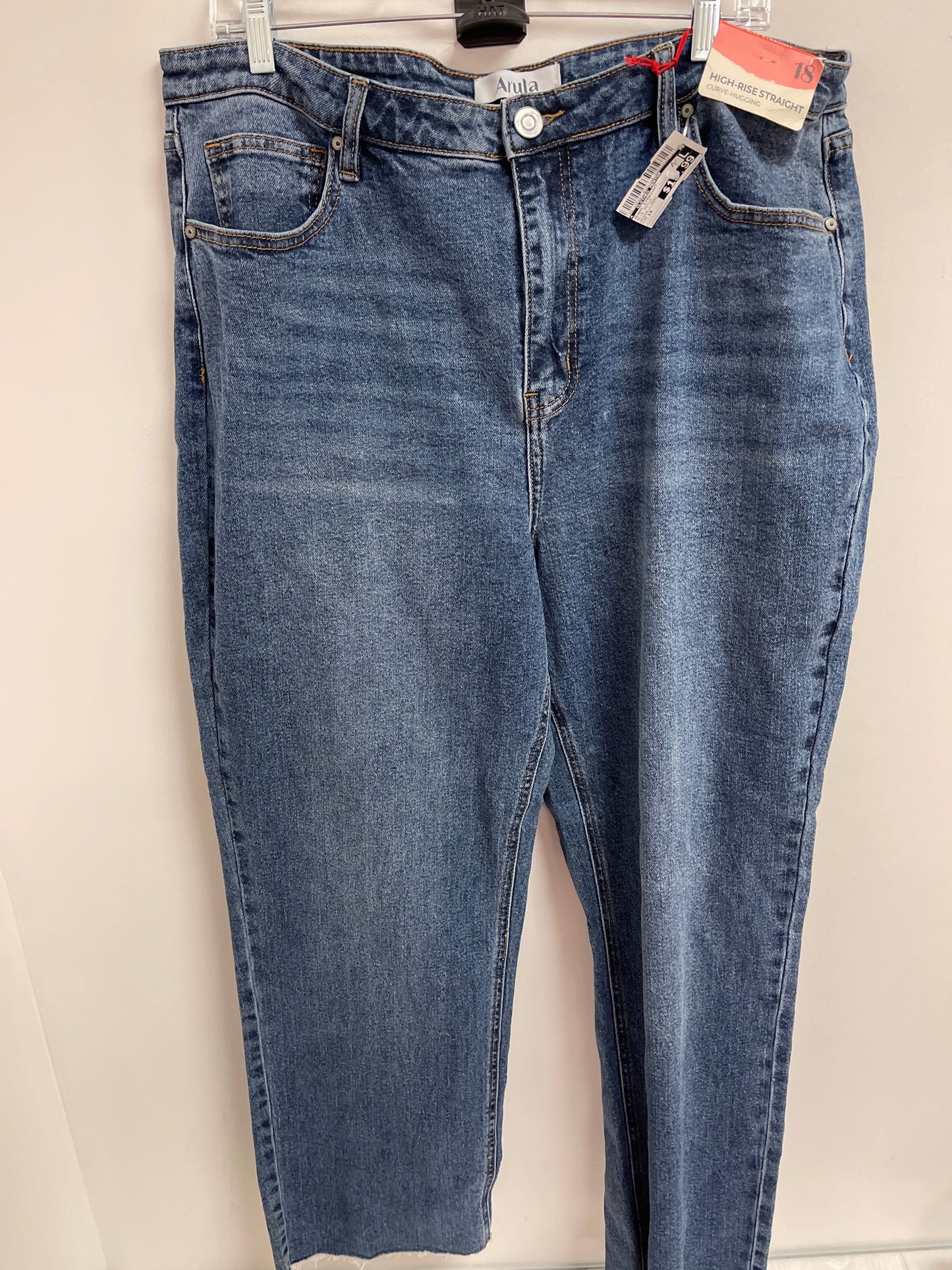 Jeans Straight By Clothes Mentor In Blue Denim, Size: 18