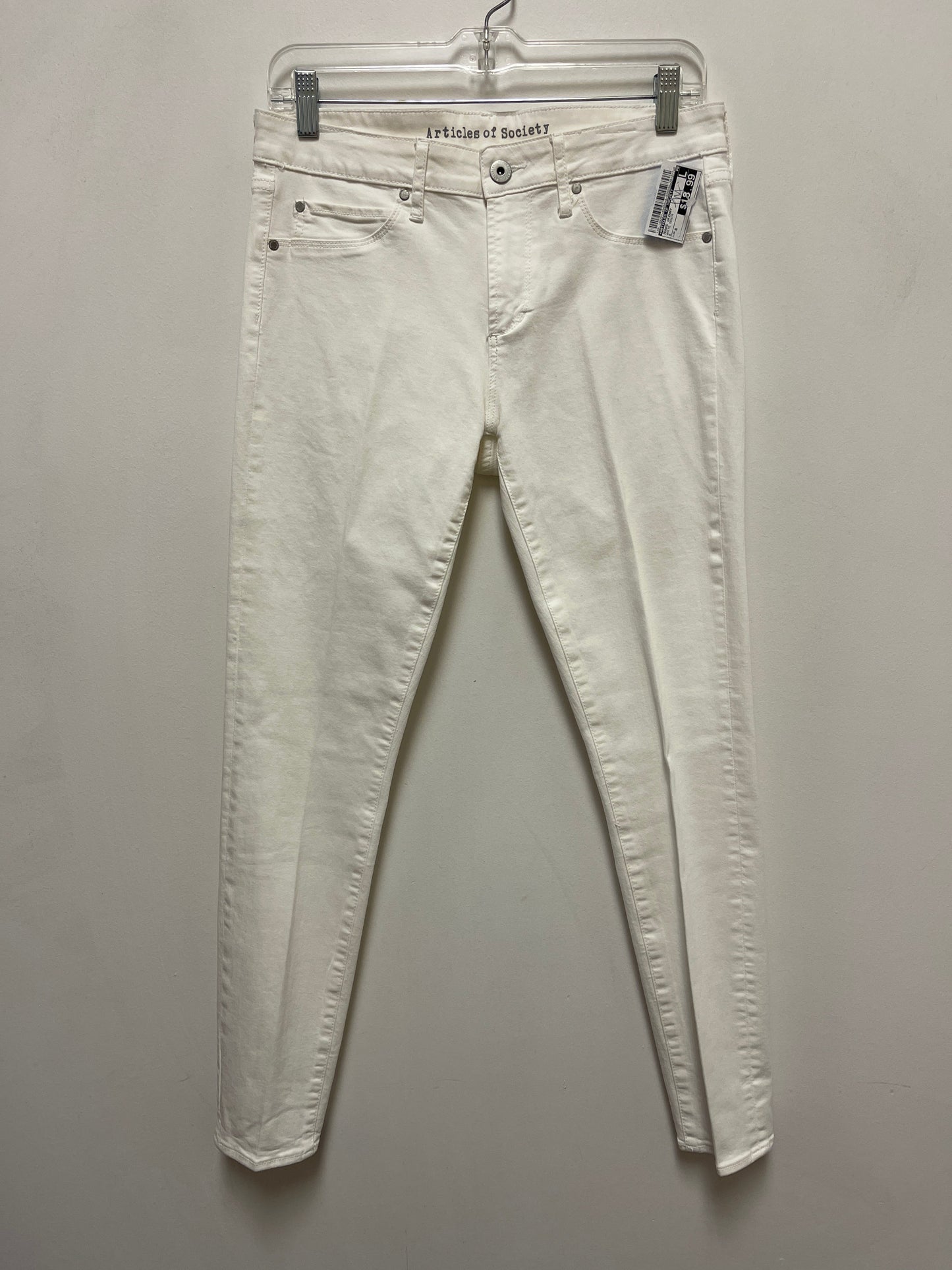 Jeans Skinny By Articles Of Society In White Denim, Size: 8