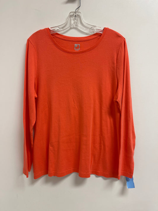 Top Long Sleeve Basic By Jcp In Orange, Size: 1x