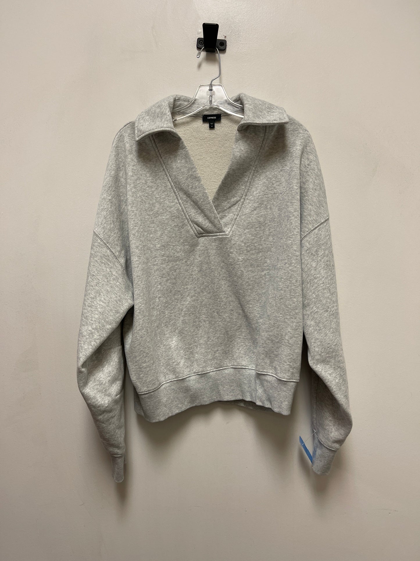 Sweatshirt Collar By Express In Grey, Size: M