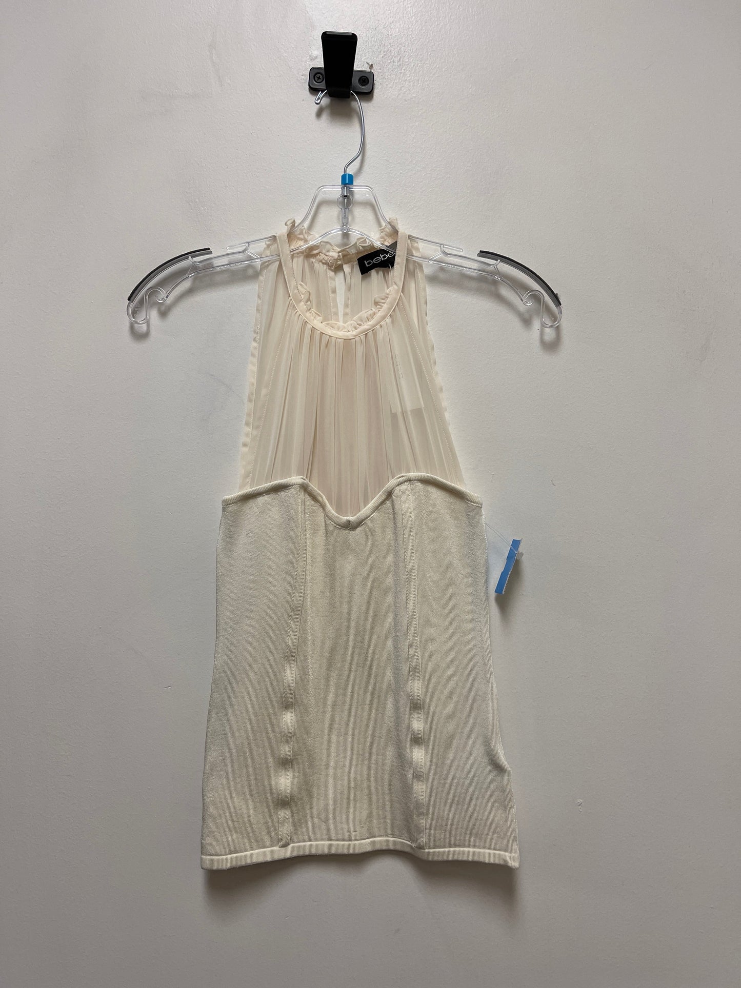 Top Sleeveless By Bebe In Cream, Size: S