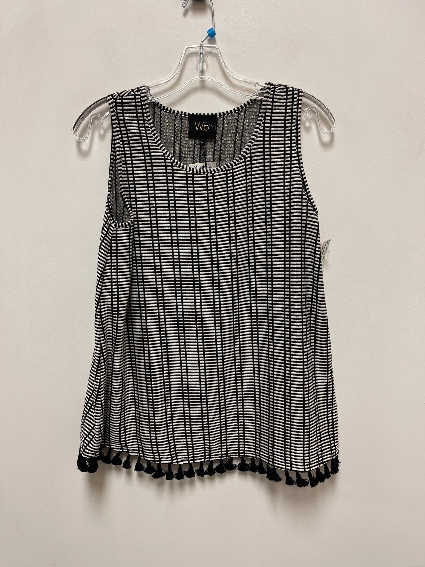 Top Sleeveless By W5 In Black & White, Size: M